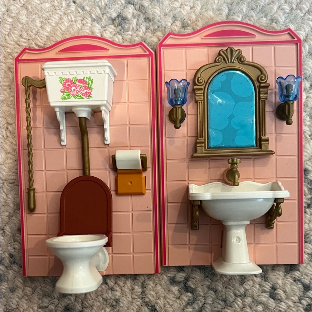 Playmobil Victorian Pink and White Bathroom Set